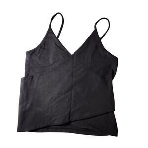 Aerie Black Cotton Modal Blend Criss Cross Wrap Front Crop Bra Tank Size S